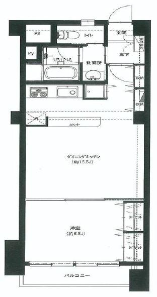 Floor plan. 1LDK, Price 28,300,000 yen, Occupied area 48.99 sq m , Balcony area 2.6 sq m