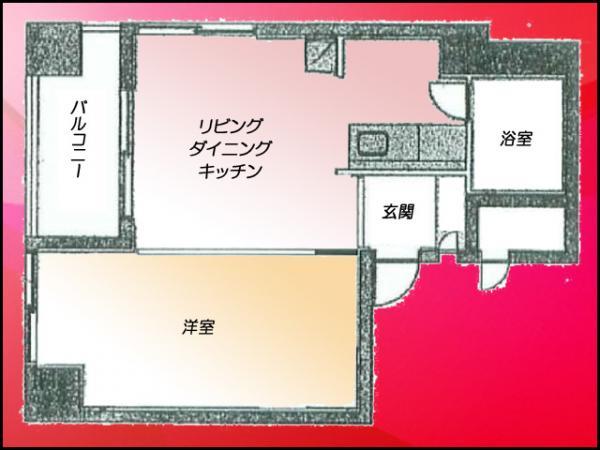 Floor plan. 1DK, Price 19.6 million yen, Occupied area 30.82 sq m