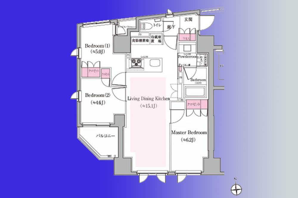 Floor plan. 3LDK, Price 58,600,000 yen, Occupied area 65.31 sq m , Balcony area 4.18 sq m floor plan 3LDK, Occupied area 65.31 sq m , Price 58,600,000 yen, August 2013 Built [4 floor ・ Southwest-facing corner room]