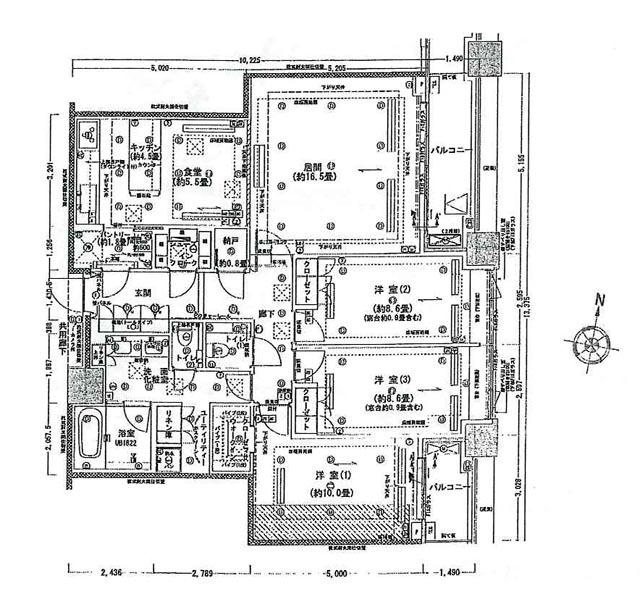 Floor plan. 3LDK, Price 268 million yen, Footprint 129.78 sq m , Balcony area 11.8 sq m