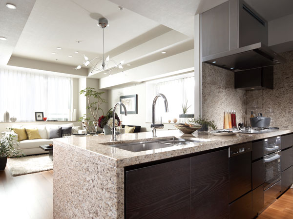 Kitchen.  [kitchen] As suitable space in lifestyle to enjoy the rich "food", Kitchen stuck to the function. living ・ It combines the beauty of as dining and space integrated, Nestled is you are able to realize the design.