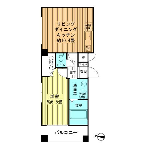 Floor plan. 1LDK, Price 38,600,000 yen, Occupied area 41.13 sq m floor plan