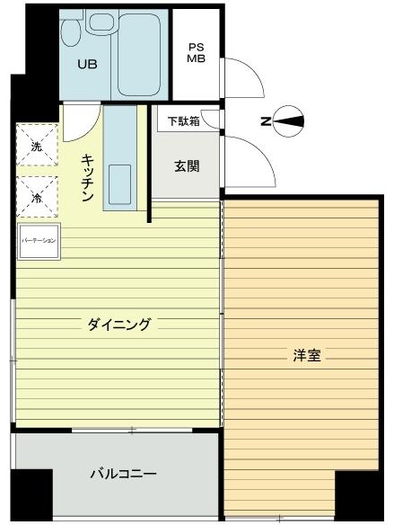Floor plan. 1DK, Price 19.6 million yen, Occupied area 30.82 sq m , Balcony area 4.06 sq m