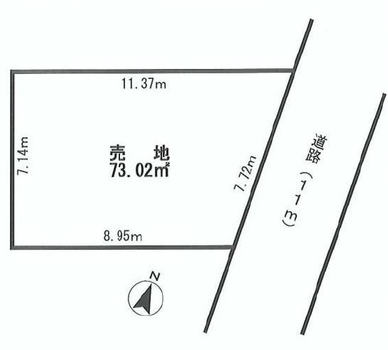 Compartment figure. Land price 128 million yen, Land area 73.02 sq m