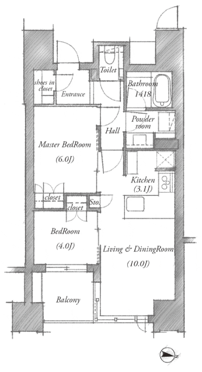 Floor: 2LDK, occupied area: 55.29 sq m, Price: TBD