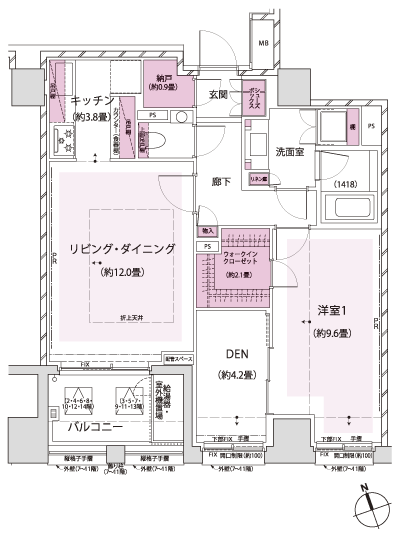 Floor: 1LDK + DEN + WIC + N, the occupied area: 71.93 sq m, Price: TBD