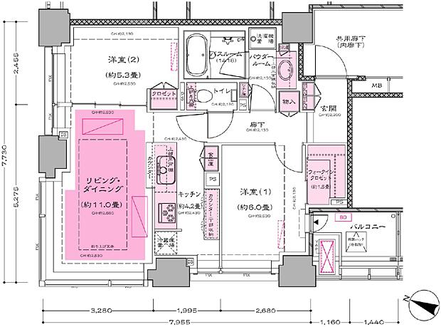 Floor plan. I want to find the Daira Kana clear that will unleash the mind and body from the daily fatigue and active tension. "City Tower Kudanshita" is (in fact a slightly different is the addition of CG processing to local April 2006 shooting) that will realize it