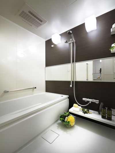 Bathing-wash room.  [Bathroom] Well-equipped to produce a moment of relaxation.