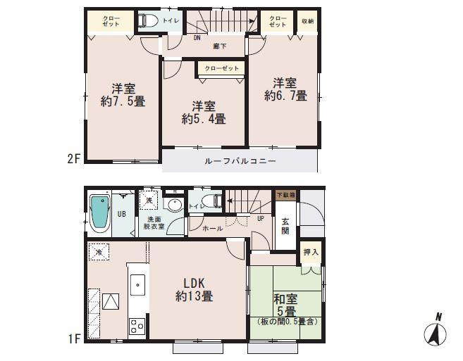 Floor plan. (4 Building), Price 43,800,000 yen, 4LDK, Land area 118.1 sq m , Building area 90.05 sq m