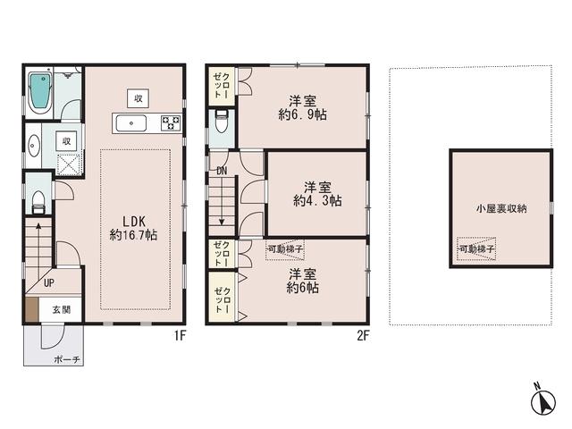 Floor plan. 44,800,000 yen, 3LDK, Land area 101.9 sq m , Building area 80.46 sq m floor plan
