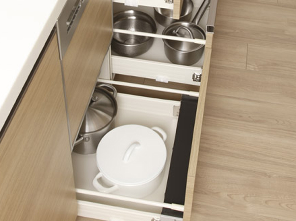 Kitchen.  [Soft-close function with slide cabinet] Adopt a soft close function to close slowly quiet.