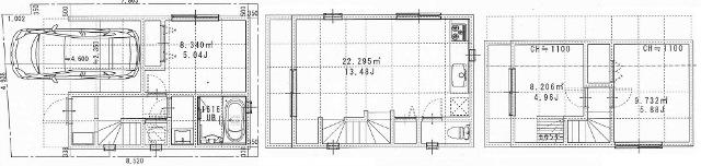 Floor plan. (C Building), Price 32,800,000 yen, 3LDK, Land area 45.52 sq m , Building area 69.64 sq m