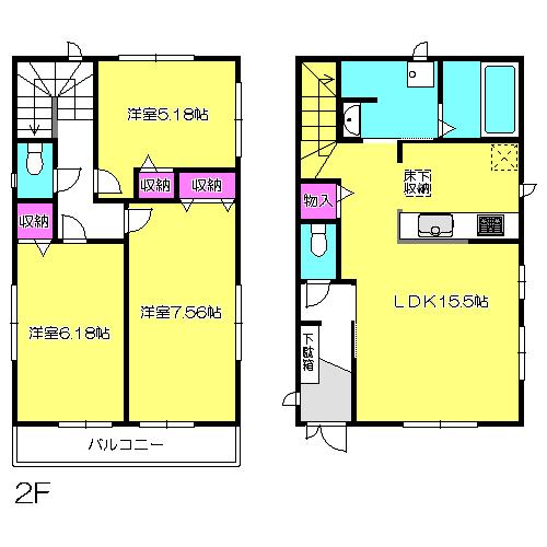 Floor plan. 50,800,000 yen, 3LDK, Land area 105.49 sq m , Building area 82.8 sq m
