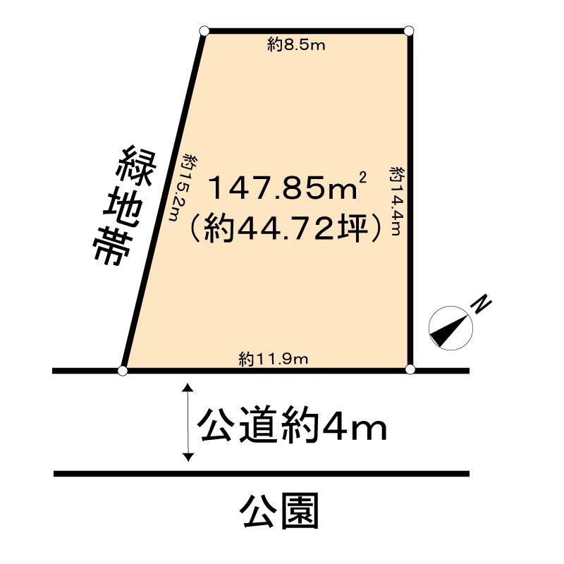 Compartment figure. Land price 54,900,000 yen, Land area 147.85 sq m