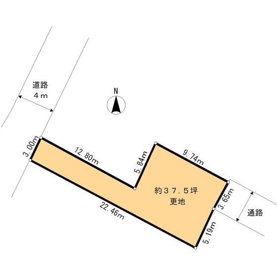 Compartment figure. Land price 39,800,000 yen, Land area 123.98 sq m