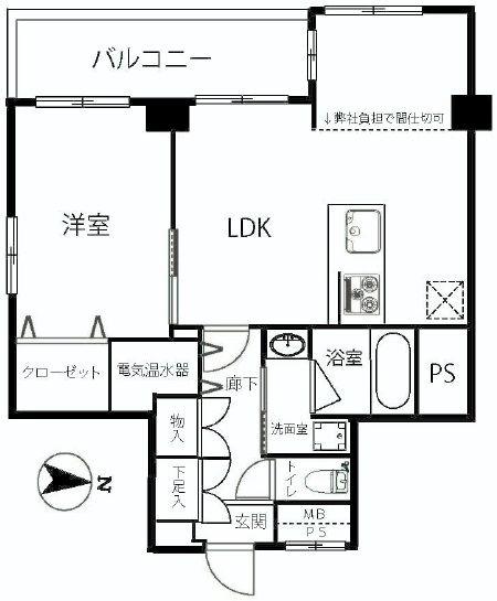 Floor plan. 2LDK, Price 25,800,000 yen, Occupied area 53.87 sq m , Balcony area 7.65 sq m