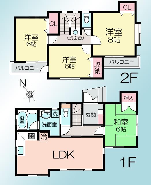 Floor plan. 42 million yen, 4LDK, Land area 103.41 sq m , Building area 96.46 sq m