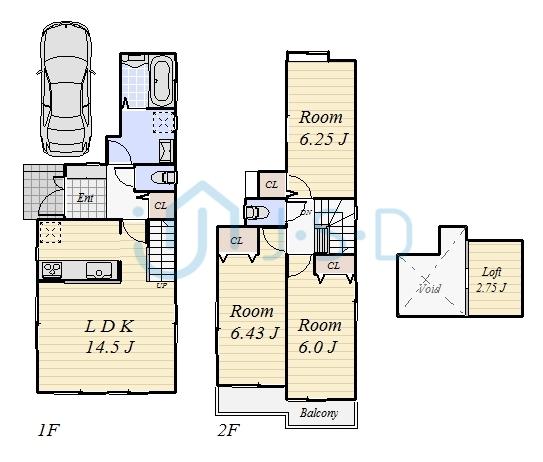 Floor plan. 49,800,000 yen, 3LDK, Land area 81.7 sq m , Building area 78.87 sq m