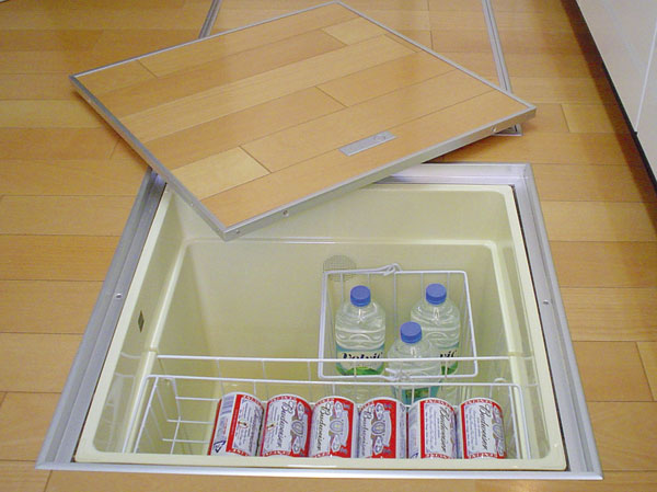Kitchen.  [Underfloor Storage] In storage, such as water and preserved foods. (Lowest floor dwelling unit only)