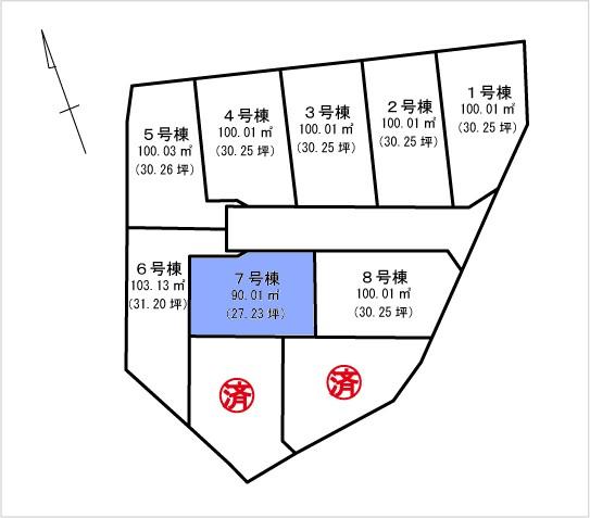Compartment figure. 36,800,000 yen, 3LDK, Land area 90.01 sq m , Building area 79.38 sq m compartment view