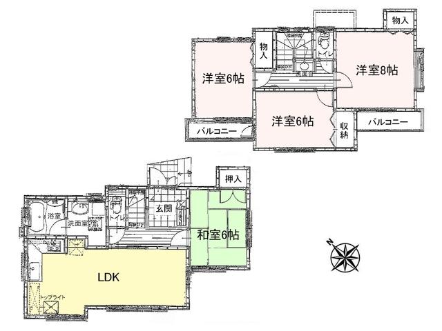 Floor plan. 42 million yen, 4LDK, Land area 103.41 sq m , Building area 96.46 sq m Shimoishiwara 3-chome Floor