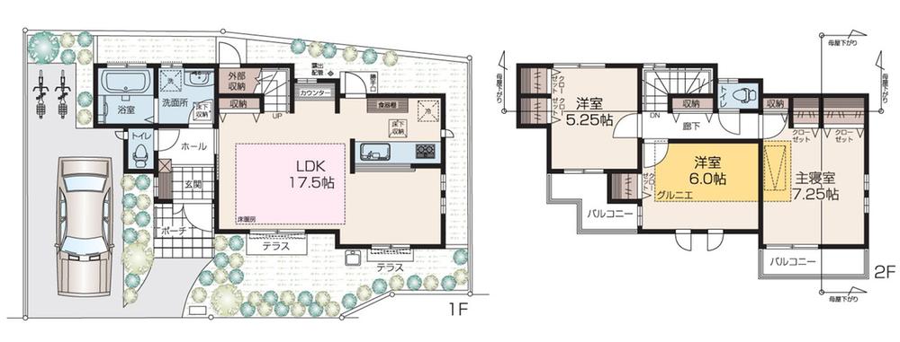 Floor plan. (Building 2), Price 56,980,000 yen, 3LDK, Land area 110.14 sq m , Building area 87.16 sq m