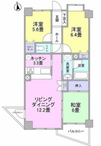 Floor plan. 3LDK, Price 37,800,000 yen, Occupied area 71.68 sq m , Balcony area 3.7 sq m
