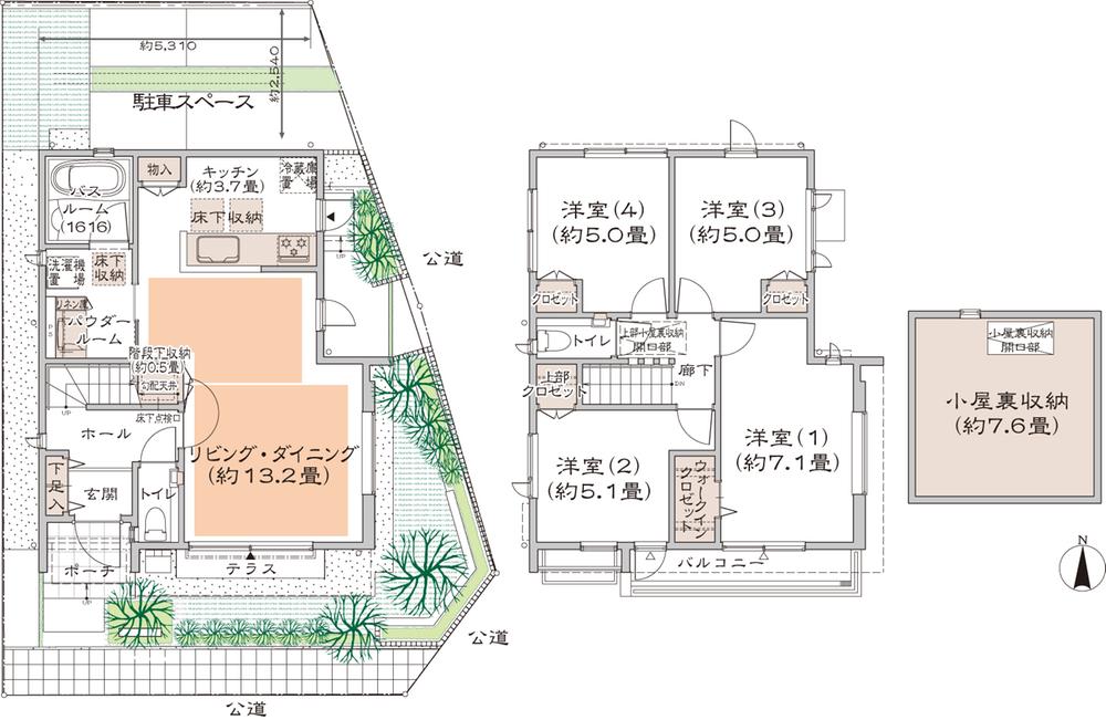 Floor plan. About 17 minutes of Nogawa park by bicycle. The large site, The cool Nogawa flow, I can appreciate a wide variety of flowers throughout the year. Also, There are, such as a space that can barbecue, Family picnic also fun.