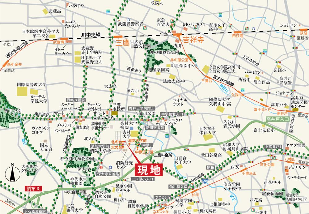 Local guide map. (Local guide map wide area)