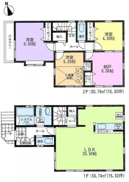 Floor plan. 47,800,000 yen, 3LDK+S, Land area 88.14 sq m , Building area 101.48 sq m floor plan