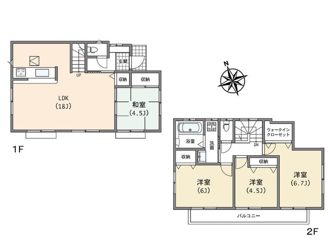 Floor plan. 47,800,000 yen, 4LDK, Land area 115.55 sq m , Building area 92.4 sq m Chofu saz-cho 4-chome Floor