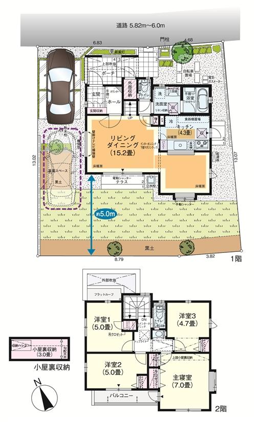 Floor plan. (36-45 Building), Price 56,420,000 yen, 4LDK, Land area 157.23 sq m , Building area 94.3 sq m