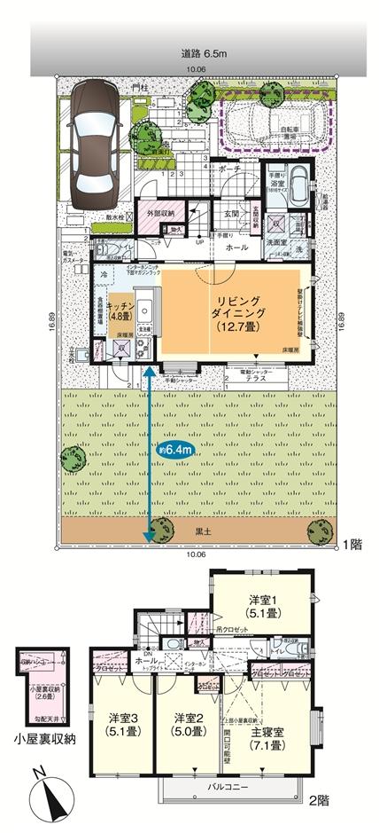 Floor plan. (36-61 Building), Price 58,990,000 yen, 4LDK, Land area 170.12 sq m , Building area 97.29 sq m