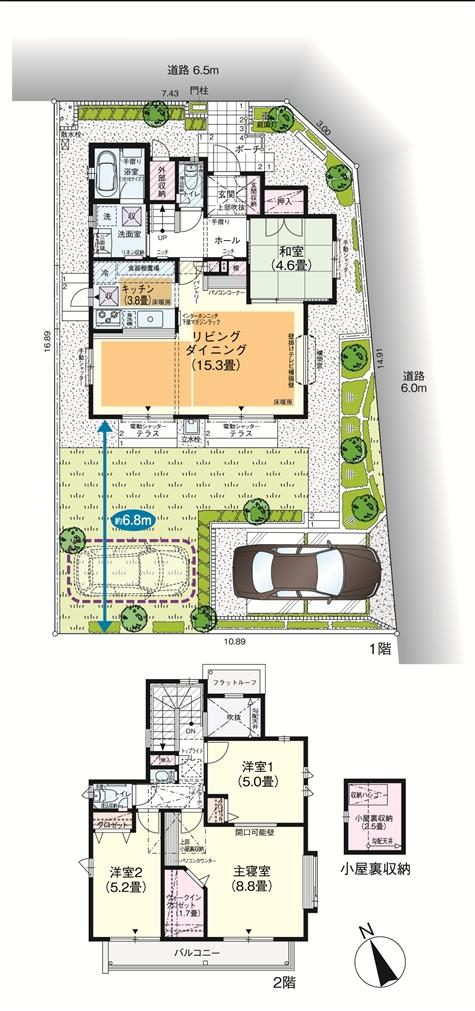 Floor plan. (36-62 Building), Price 61,290,000 yen, 4LDK, Land area 170.01 sq m , Building area 101.43 sq m