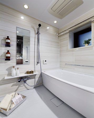 Bathing-wash room.  [bathroom] Adopt a warm bath. Has become a hot water is less likely to cold specification, You can save the Reheating and adding hot water.