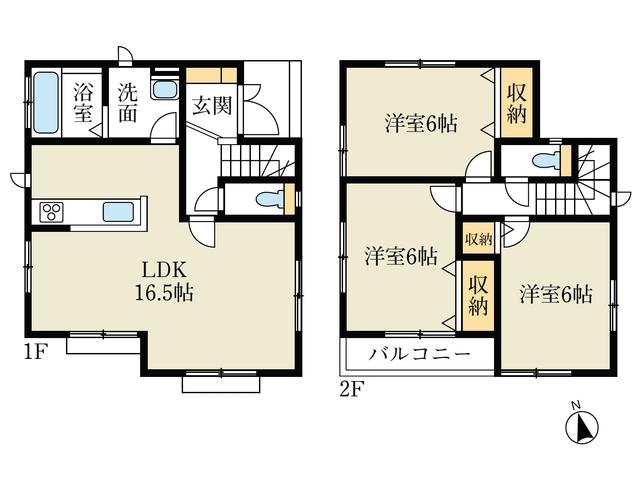 Floor plan. 35,800,000 yen, 3LDK, Land area 107.09 sq m , 2-chome Floor building area 81.14 sq m Chofu Jindaijikita cho