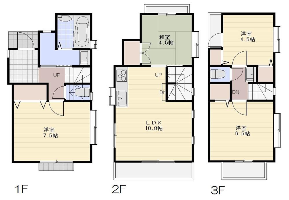 Floor plan. (Building 2), Price 31,600,000 yen, 4LDK, Land area 78.2 sq m , Building area 80 sq m