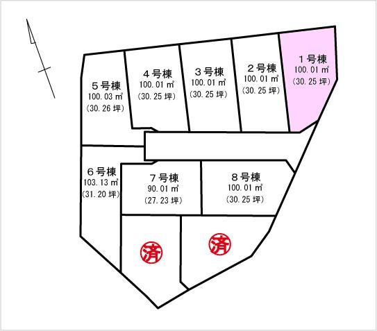 Compartment figure. 44,800,000 yen, 3LDK, Land area 100.01 sq m , Building area 79.38 sq m compartment view