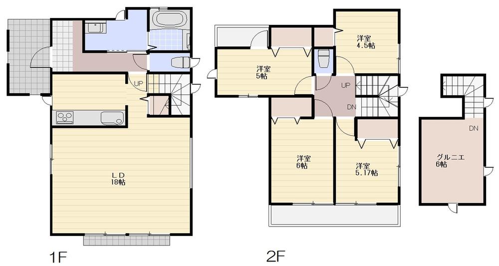 Floor plan. (C Building), Price 40,800,000 yen, 4LDK, Land area 126.69 sq m , Building area 94.39 sq m