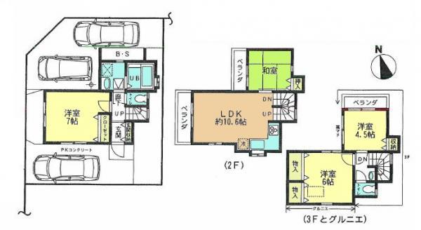 Floor plan. 35,800,000 yen, 3LDK, Land area 79.9 sq m , Building area 74.4 sq m