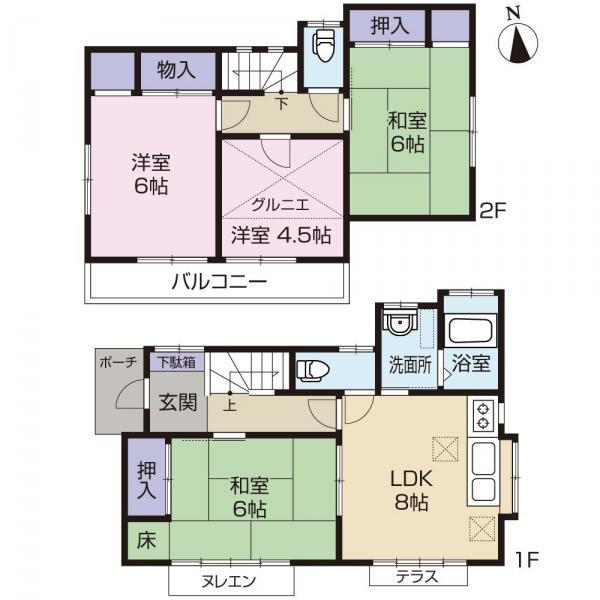 Floor plan. 35,800,000 yen, 4LDK, Land area 81.21 sq m , Building area 74.92 sq m