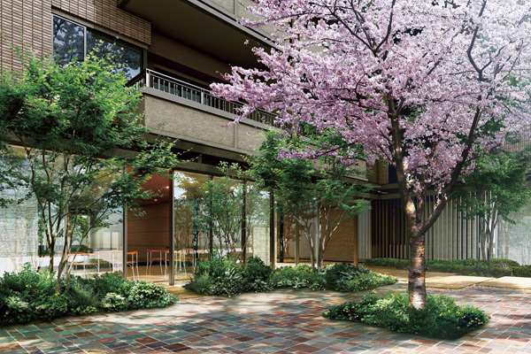 Shared facilities.  [Pocket park] Garden space decorate the beauty of each season. Sidewalks and tree-lined, Central Garden the pocket park has become an integral. Hydrated pavement Jun, such as rich planting and natural stones, It has formed a beautiful roadside space, high-quality. (Rendering CG)