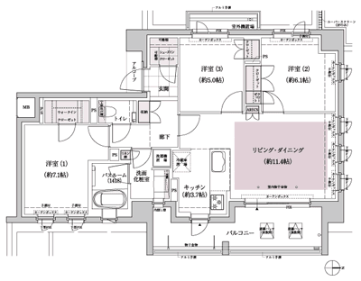 Floor: 3LDK + WIC + SIC, the occupied area: 76.48 sq m, Price: TBD