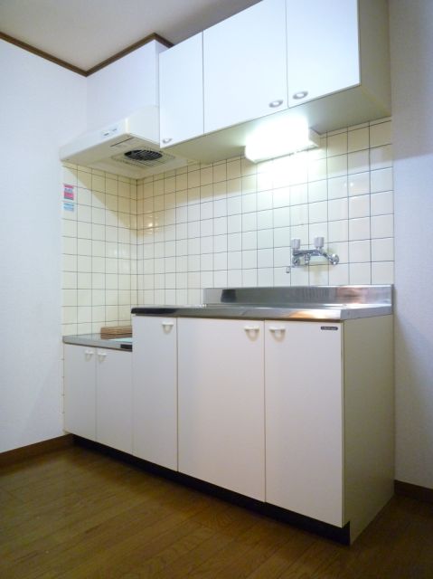 Kitchen. Two-burner gas stove can be installed