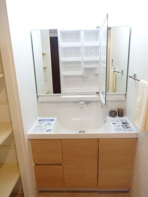 Wash basin, toilet. Bathroom vanity