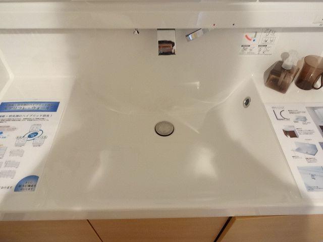 Wash basin, toilet. Bathroom vanity