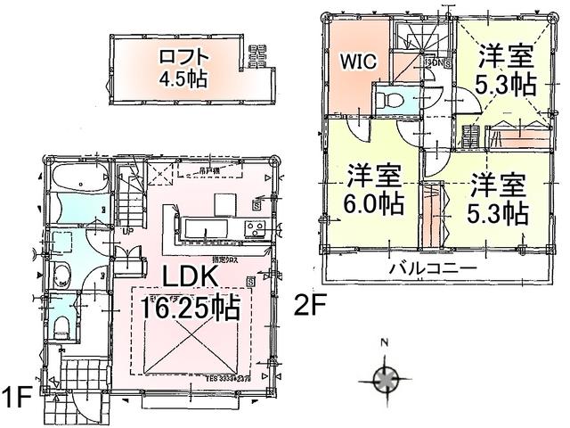 Floor plan. 44,800,000 yen, 3LDK, Land area 100.01 sq m , Building area 79.38 sq m between Chofu Jindaijimoto-cho 2-chome, floor plan