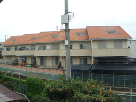 Building appearance. Orange roof is the lovely appearance of features