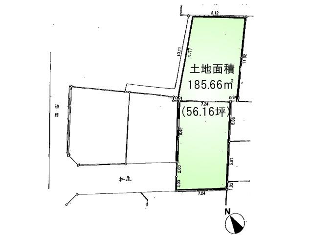 Compartment figure. Land price 40 million yen, Land area 185.66 sq m