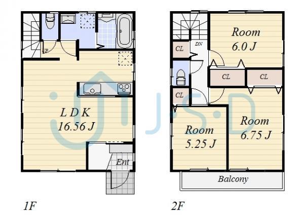 Floor plan. 51,300,000 yen, 3LDK, Land area 106.15 sq m , Building area 84.64 sq m